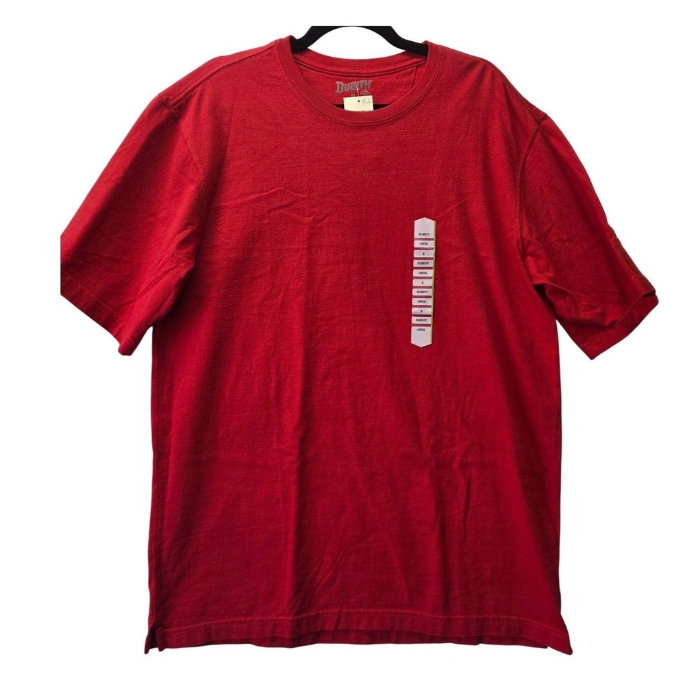 Duluth Trading Co Men Red Longtail T-Shirt Relaxed Fit Cotton Size M New 3237-52